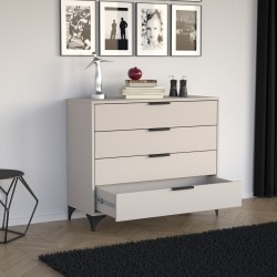 HOME Komoda se 4 zásuvkami - moderní komoda do obývacího pokoje a ložnice