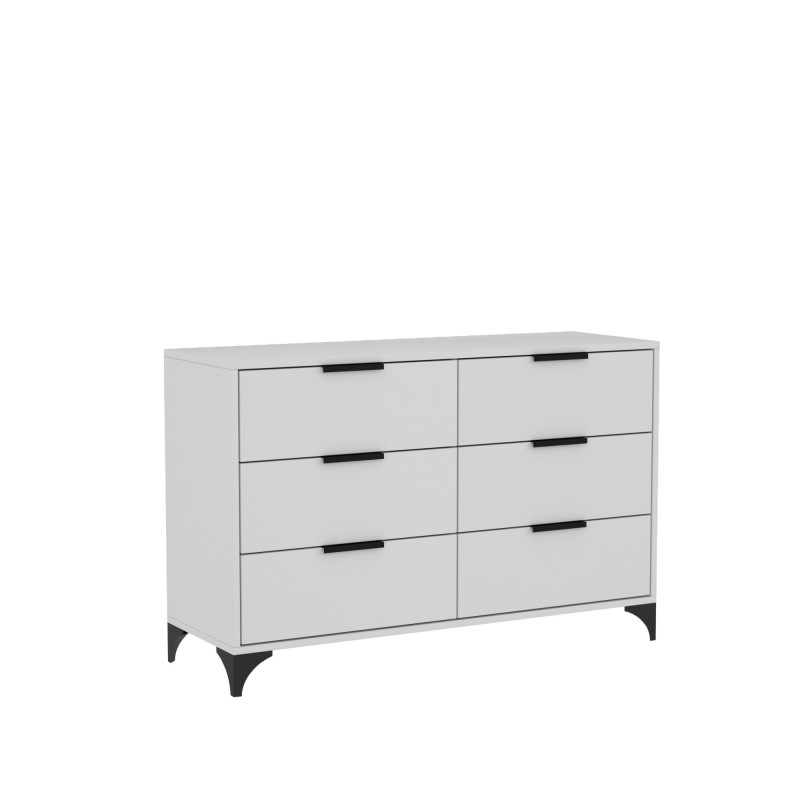 HOME Komoda se 6 zásuvkami - moderní, prostorná, praktická