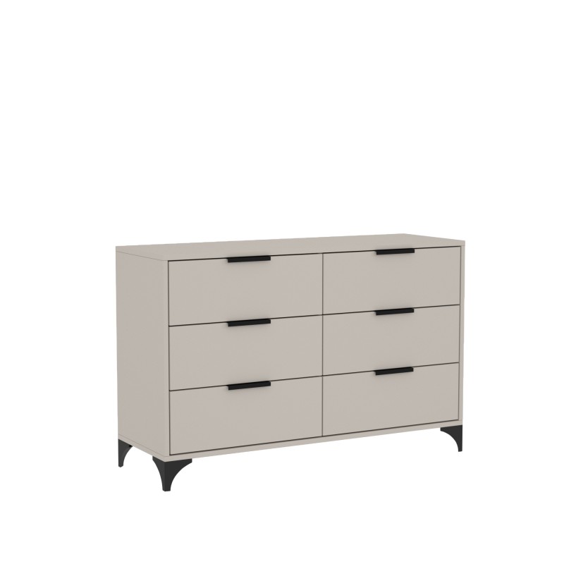 HOME Komoda se 6 zásuvkami - moderní, prostorná, praktická