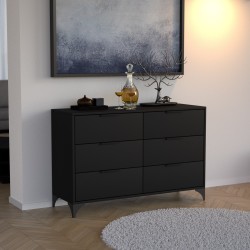 HOME Komoda se 6 zásuvkami - moderní, prostorná, praktická