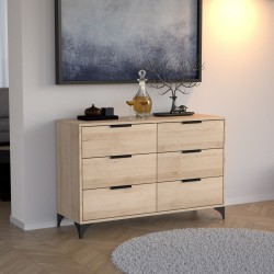 HOME Komoda se 6 zásuvkami - moderní, prostorná, praktická