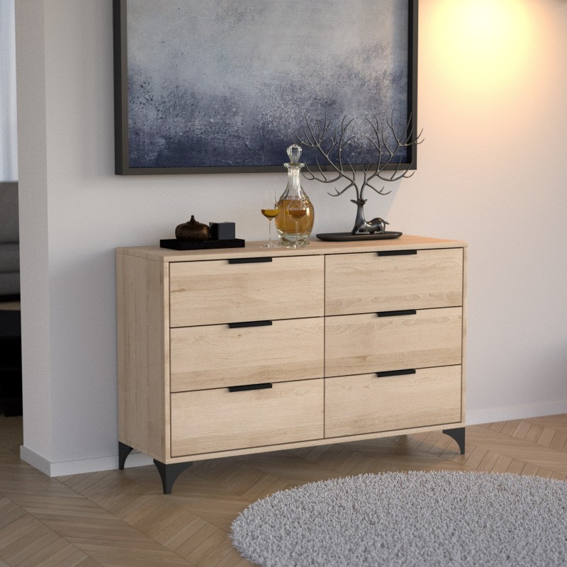 HOME Komoda se 6 zásuvkami - moderní, prostorná, praktická