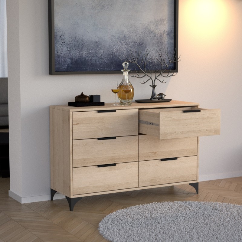 HOME Komoda se 6 zásuvkami - moderní, prostorná, praktická