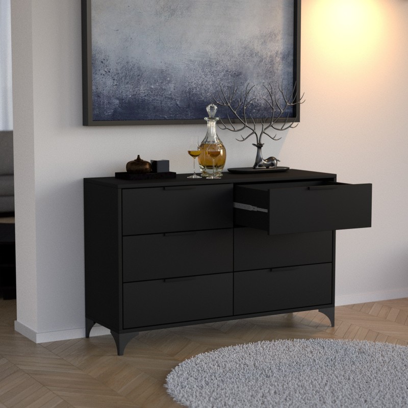 HOME Komoda se 6 zásuvkami - moderní, prostorná, praktická