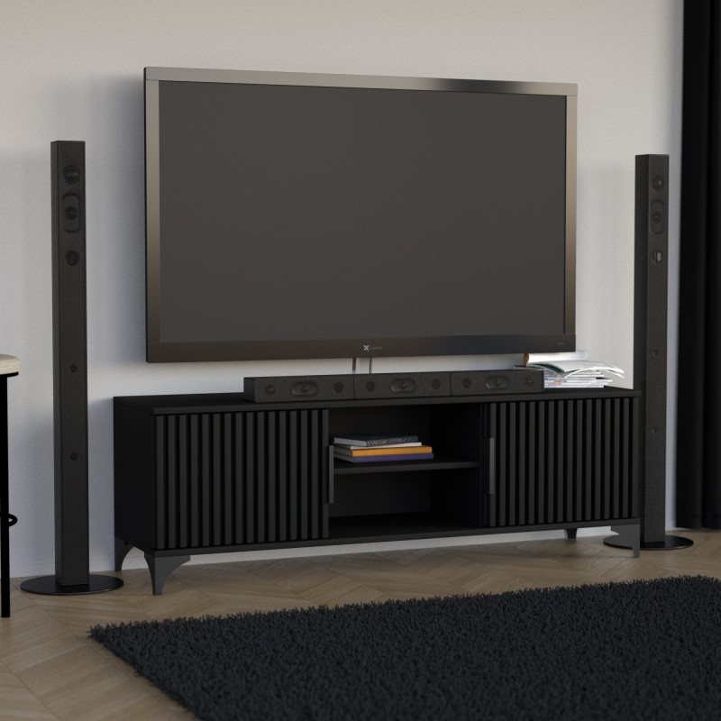 HOME Dvoudveřová RTV skříňka s lištami - moderní, funkční