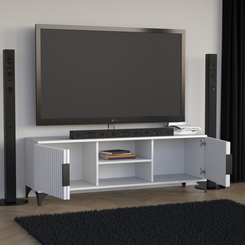 HOME Dvoudveřová RTV skříňka s lištami - moderní, funkční