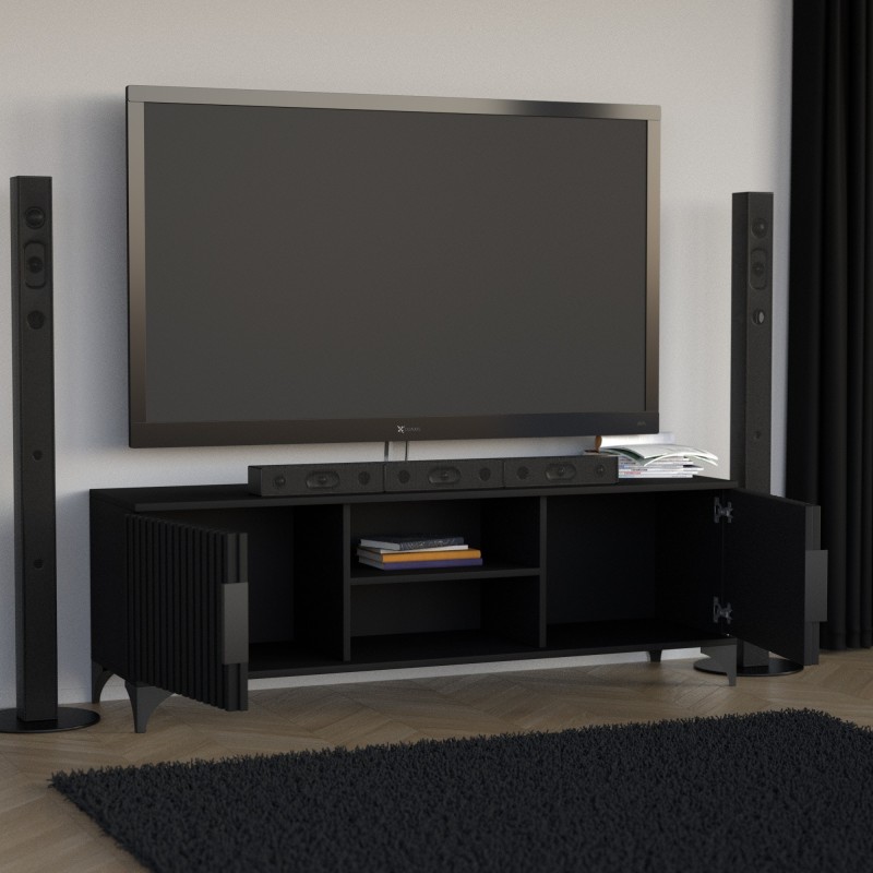 HOME Dvoudveřová RTV skříňka s lištami - moderní, funkční