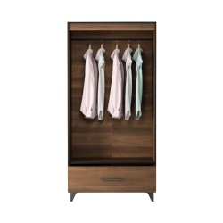 Dvoudveřová šatní skříň FELIA se zásuvkou - moderní a praktická