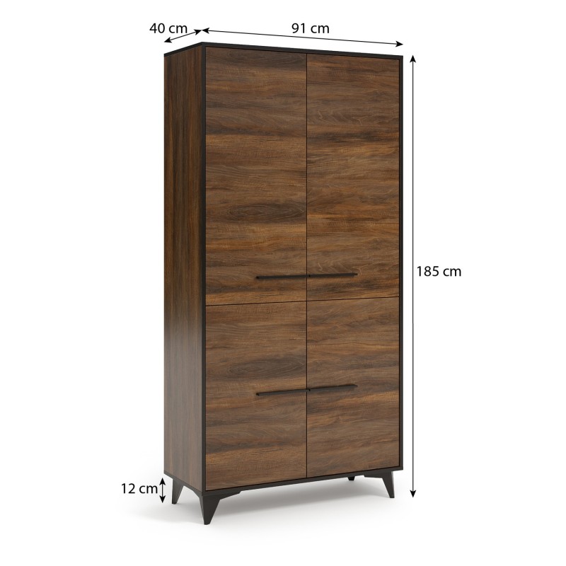 Čtyřdveřová šatní skříň FELIA - moderní a prostorná šatní skříň