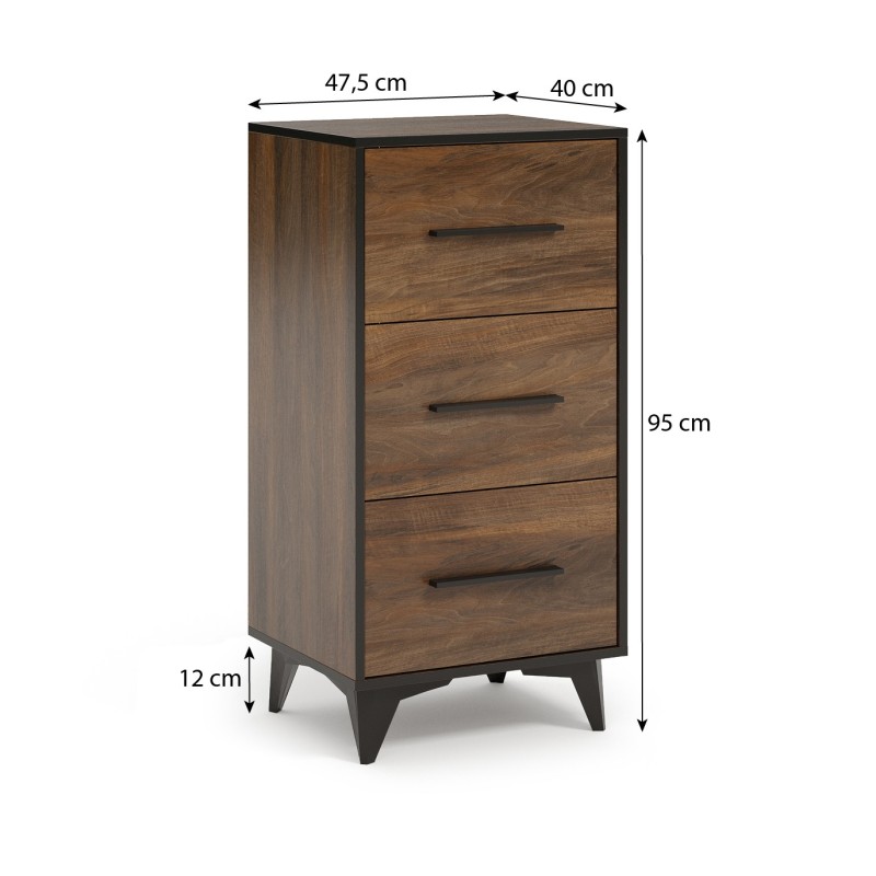 Komoda FELIA se 3 zásuvkami - moderní, elegantní a funkční