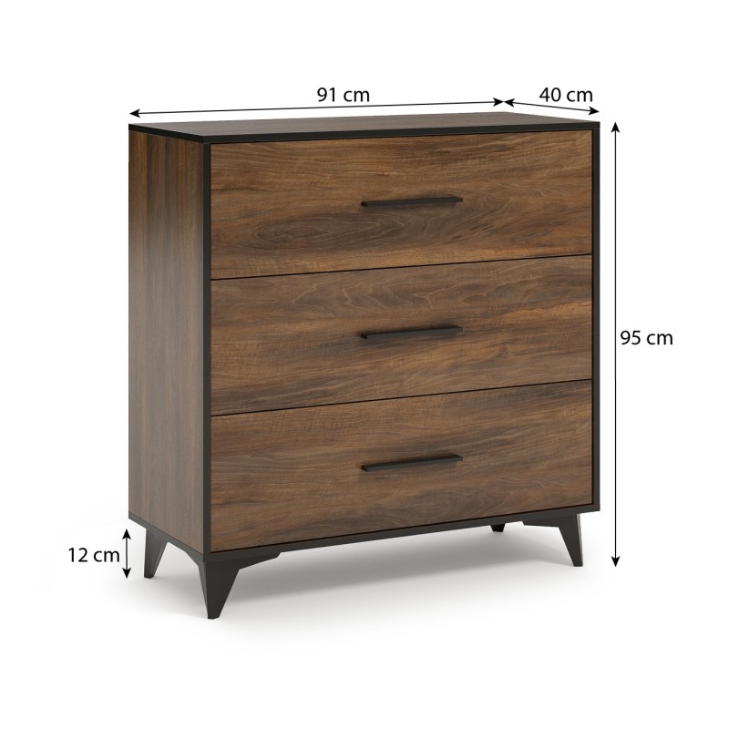 Komoda FELIA 90 cm se 3 zásuvkami - moderní, elegantní a praktická