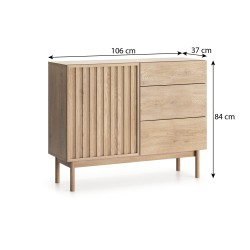 Komoda SAPPORO 3 zásuvky a 1 dvířka | Styl a funkčnost