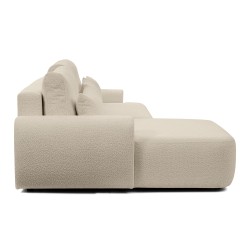 Rohová pohovka OLIVER s funkcí spaní a úložným boxem - Bouclé