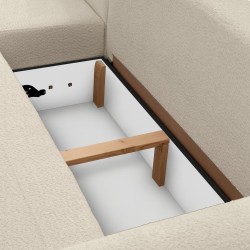 Rohová pohovka OLIVER s funkcí spaní a úložným boxem - Bouclé