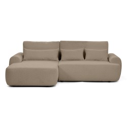 Rohová pohovka OLIVER s funkcí spaní a úložným boxem - Bouclé