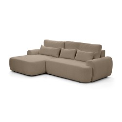 Rohová pohovka OLIVER s funkcí spaní a úložným boxem - Bouclé