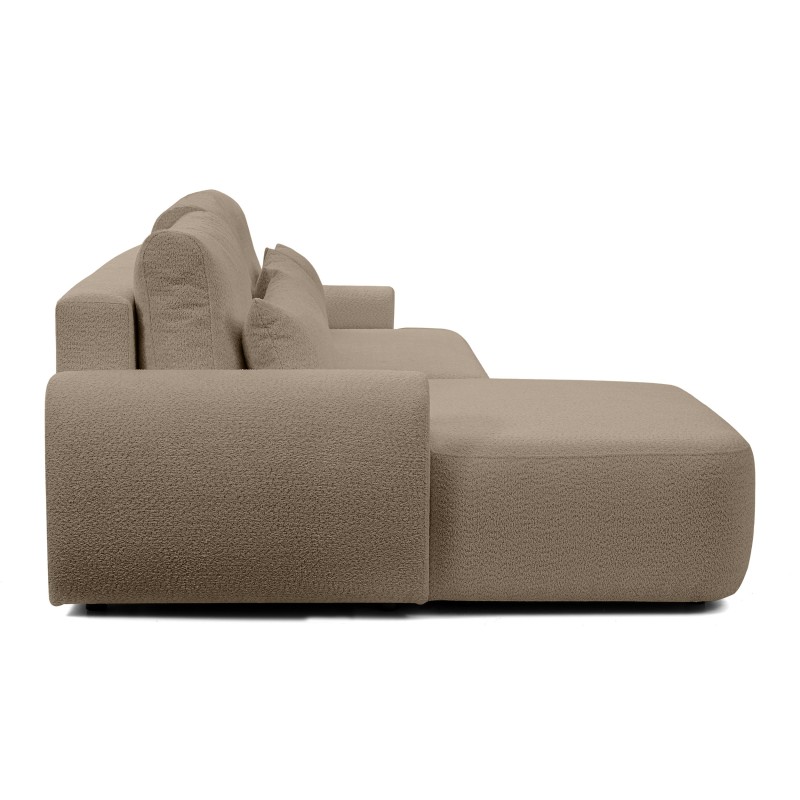 Rohová pohovka OLIVER s funkcí spaní a úložným boxem - Bouclé