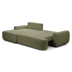 Rohová pohovka OLIVER s funkcí spaní a úložným boxem - Bouclé