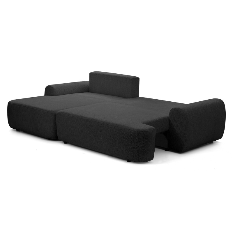 Rohová pohovka OLIVER s funkcí spaní a úložným boxem - Bouclé