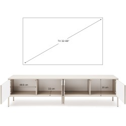 TV stolek NOTO se 4 dveřmi a drážkovanými čely | Kašmír