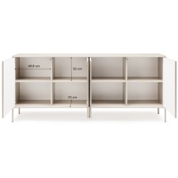 Komoda NOTO se 4 dveřmi a drážkovanými čely | Kašmír