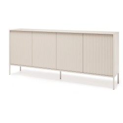 Komoda NOTO se 4 dveřmi a drážkovanými čely | Kašmír