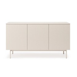 Komoda SOFT se 3 dveřmi a drážkovanými čely | Kašmír