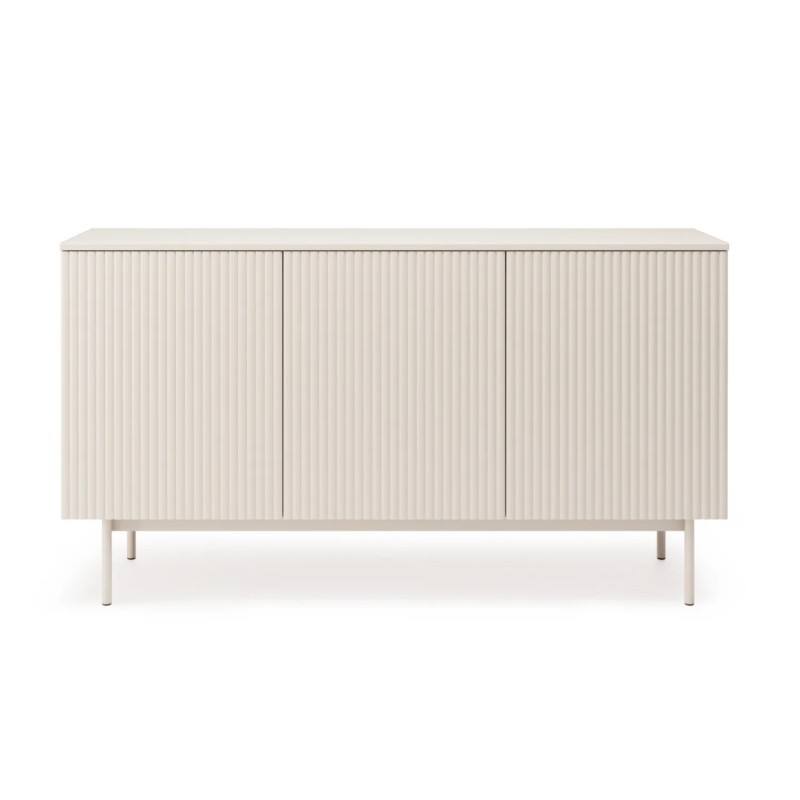 Komoda SOFT se 3 dveřmi a drážkovanými čely | Kašmír
