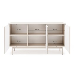 Komoda SOFT se 3 dveřmi a drážkovanými čely | Kašmír