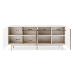 Komoda SOFT se 4 dveřmi a drážkovanými čely | Barva Kašmír