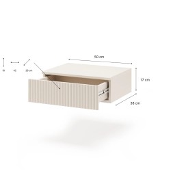 Zavěšený noční stolek SOFT s 1 zásuvkou – moderní design