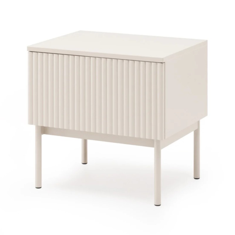 Noční stolek SOFT s 1 zásuvkou a rýhovanými čely