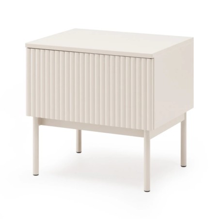 Noční stolek SOFT s 1 zásuvkou a rýhovanými čely