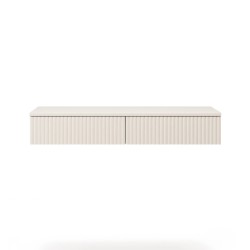 Zavěšený konzolový stolek SOFT s rýhovanými čely – moderní design v barvě kašmír