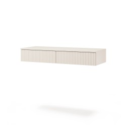 Zavěšený konzolový stolek SOFT s rýhovanými čely – moderní design v barvě kašmír