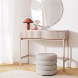 Konzolový stolek SOFT s 2 zásuvkami a rýhovanými čely