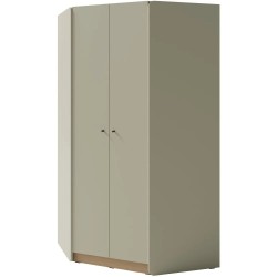 Rohová skříň ALEX - moderní design, pískový dub a eukalyptus