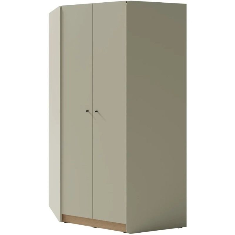 Rohová skříň ALEX - moderní design, pískový dub a eukalyptus