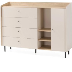 Komoda ALEX s 1 dvířky a 4 zásuvkami - moderní úložný nábytek