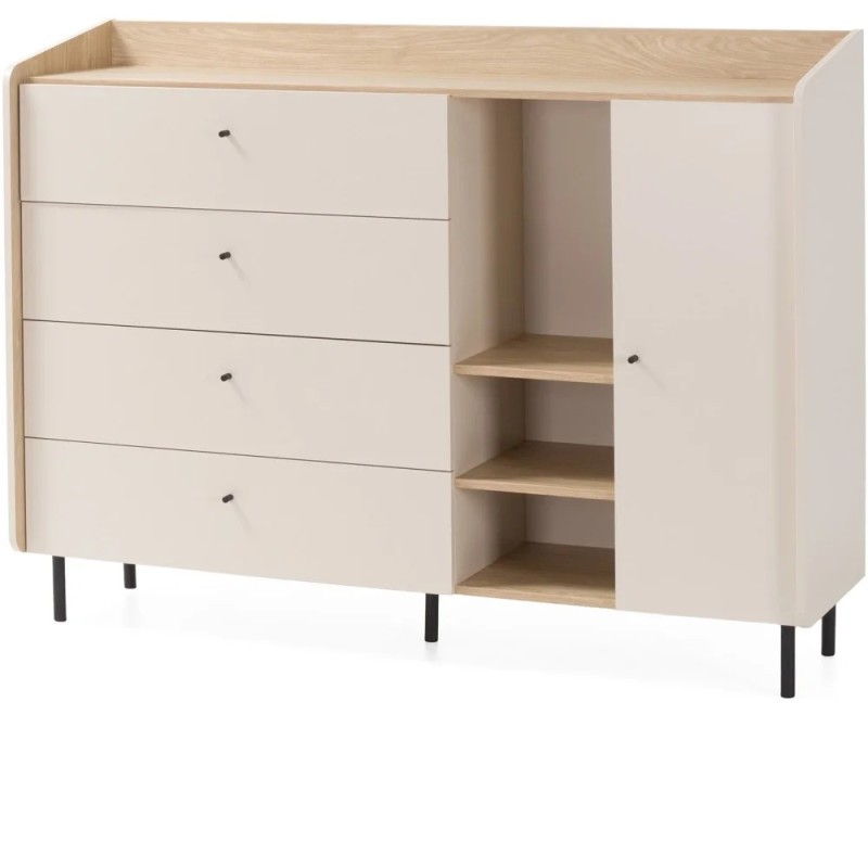 Komoda ALEX s 1 dvířky a 4 zásuvkami - moderní úložný nábytek