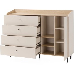 Komoda ALEX s 1 dvířky a 4 zásuvkami - moderní úložný nábytek