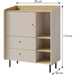 Komoda ALEX s 1 dvířky a 2 zásuvkami