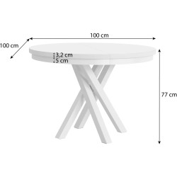 Kulatý skládací stůl KRIS - moderní a elegantní