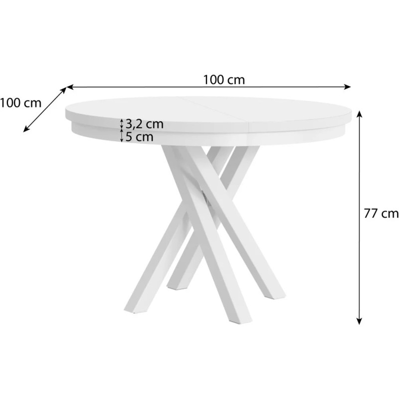 Kulatý skládací stůl KRIS - moderní a elegantní