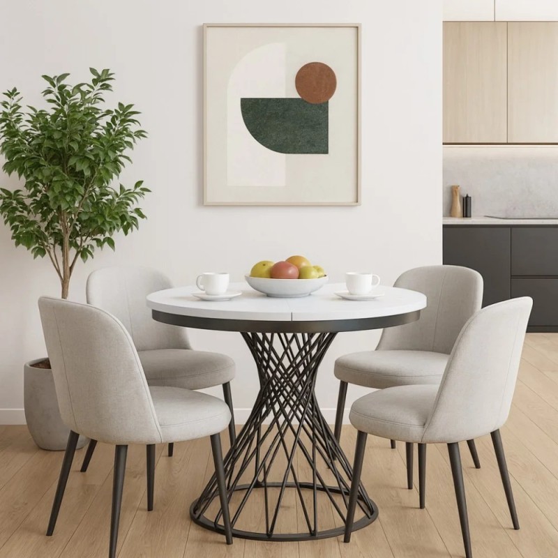 Kulatý rozkládací stůl LAURA - elegantní a moderní