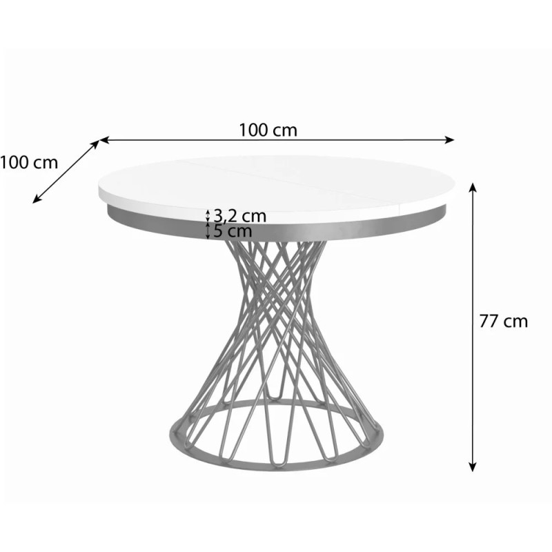 Kulatý rozkládací stůl LAURA - elegantní a moderní