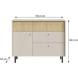 Komoda MONAKO 4 zásuvky a 1 dvířka - moderní a kompaktní