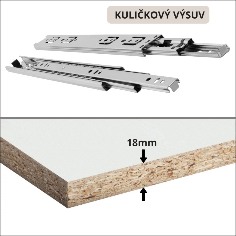 HOME Komoda se 4 zásuvkami - moderní komoda do obývacího pokoje a ložnice
