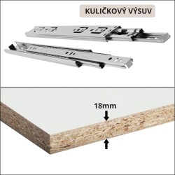 HOME Komoda se 6 zásuvkami - moderní, prostorná, praktická