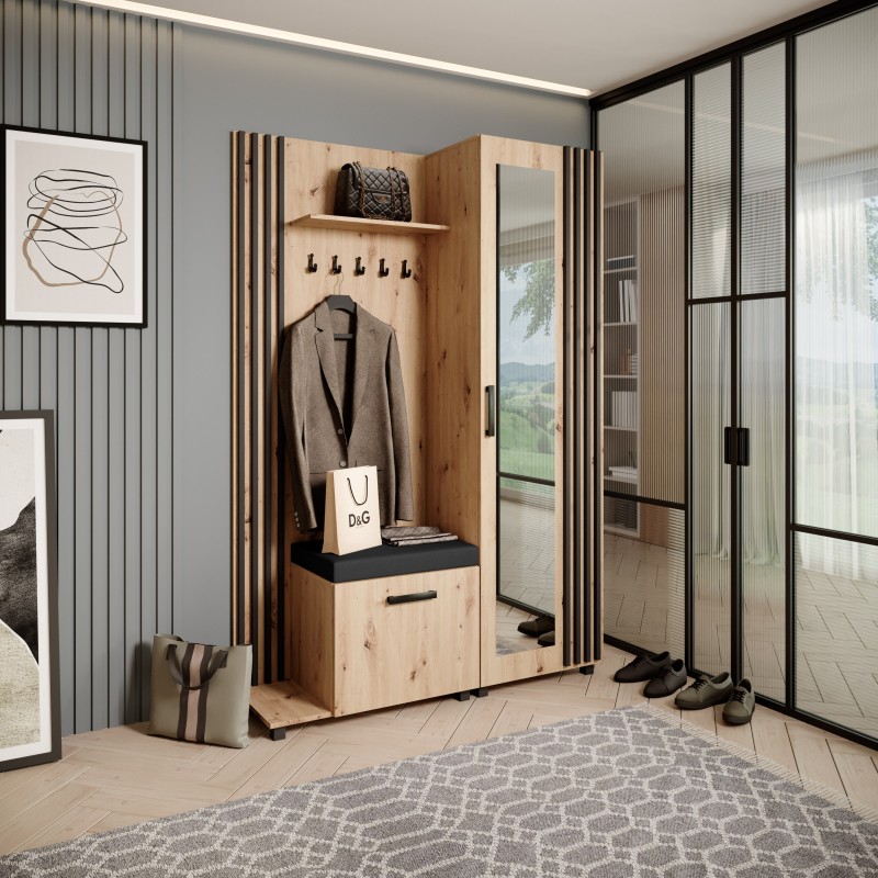 Šatní set s věšáky a zrcadlem LIVIA